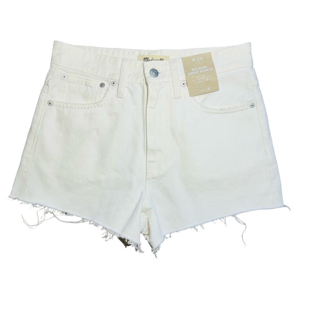 Madewell White Relaxed Denim Shorts